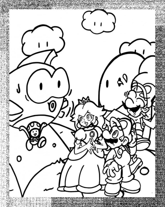 super mario bros and the princess character princess peach coloring page