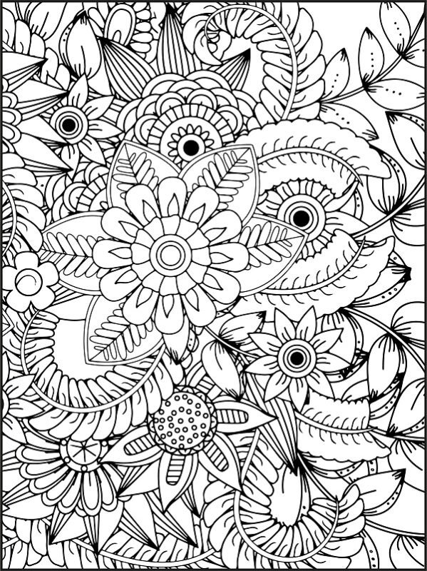 Flowers Adult Coloring Pages Winter Set 