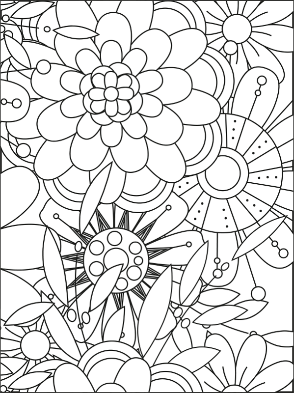 Flowers Adult Coloring Pages Winter Set