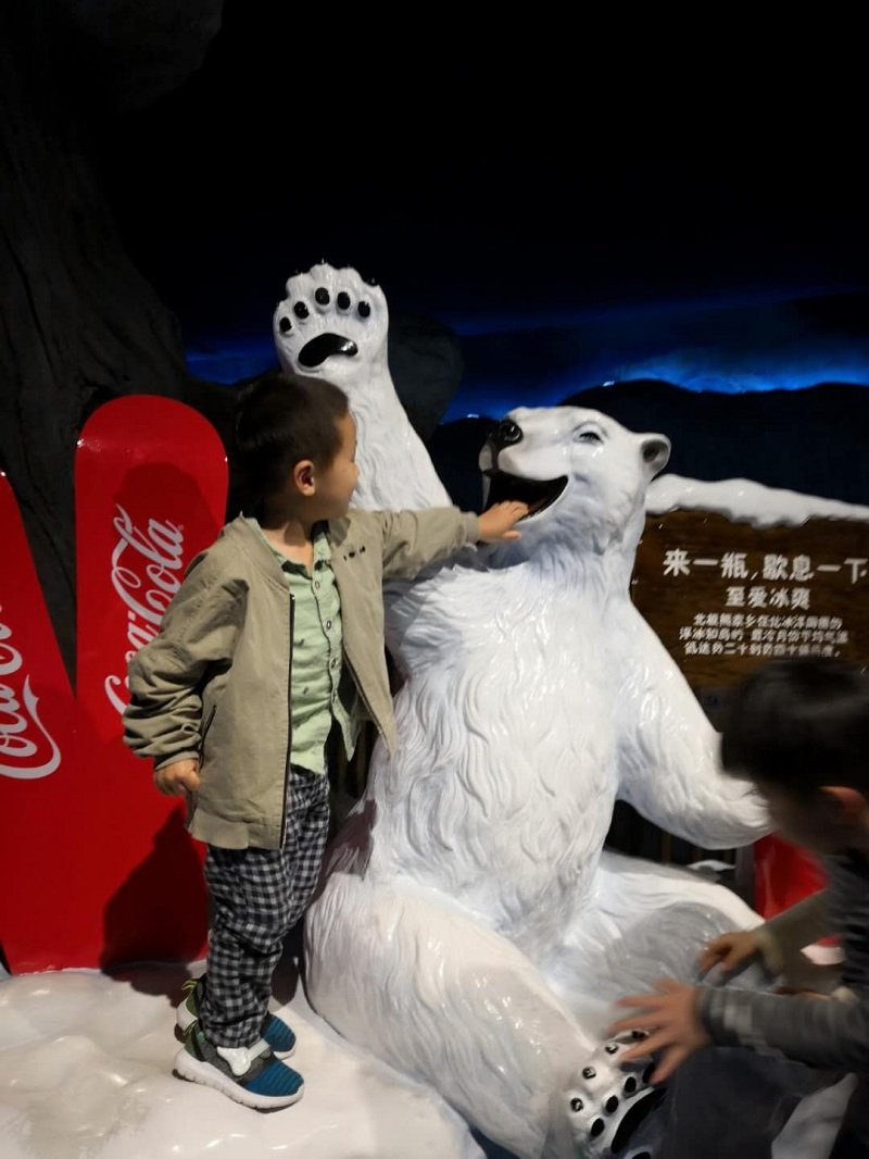珠海长隆海洋王国亲子游珠海亲子游北极熊可口可乐广告