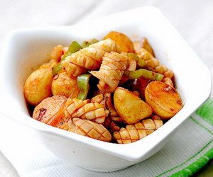 Chinese food potato squid— Chinese nutritious healthy recipe