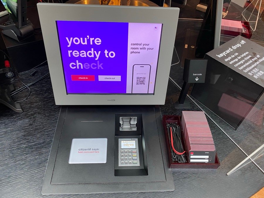 citizenM Tower of London check in kiosk