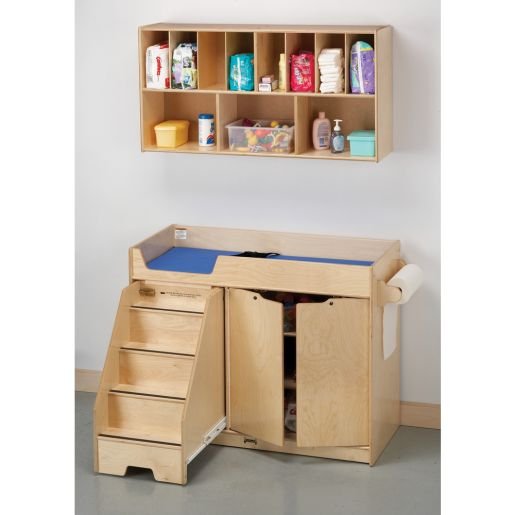 Toddler-Birch-Changing-Table-with-Stairs-Overhead-Combo-Unit