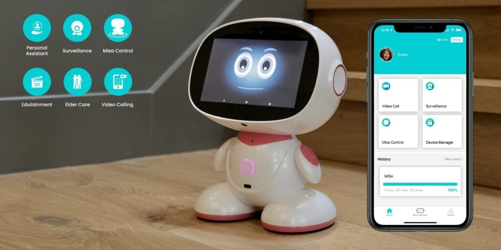 Misa Pink Next Generation KidSafe Certified Programmable Family Robot, Multi Function Smart Home Educational Walking Robot Toy