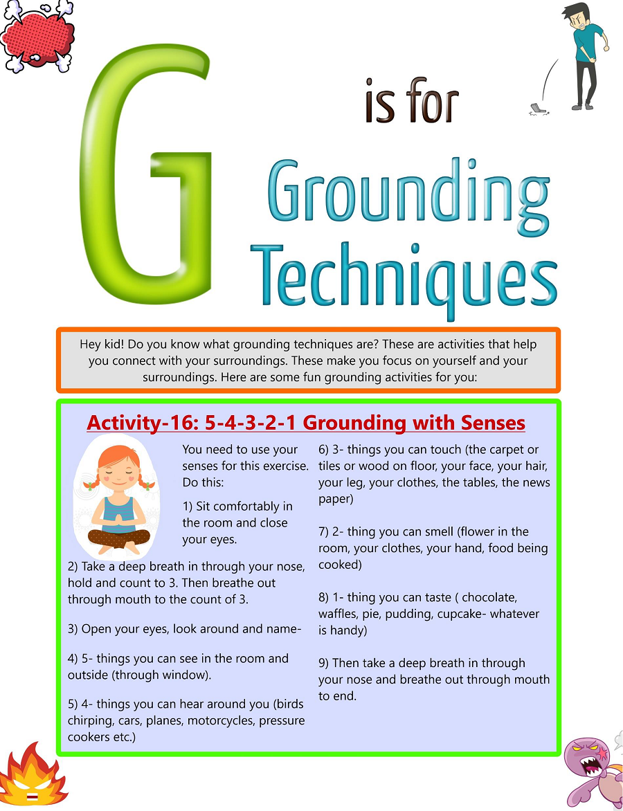 ABC Book of Anger Management for Kids G is for Grounding Techniques