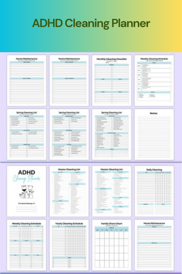 Math Mastery Made Easy with 16 pages ADHD Cleaning Planner