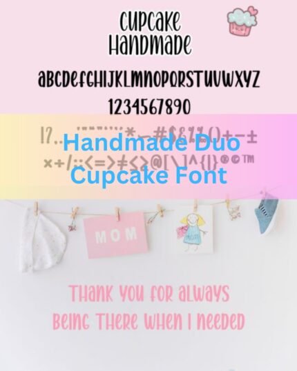 Cupcake Font Handmade Duo Family wellness