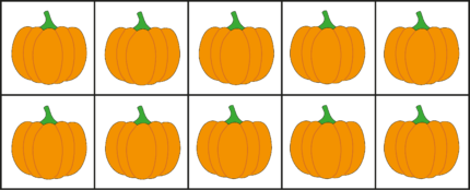 Pumpkin Ten Frames Math Clipart