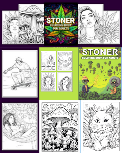 STONER COLORING BOOK for ADULTS Relaxation and Mindfulness Printable