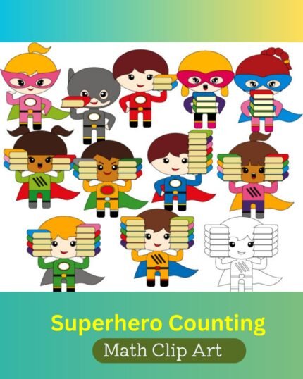 Superhero Counting Math Clipart Chinese Food Binder Family wellness