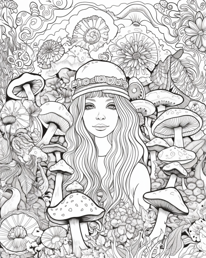 Trippy Coloring Pages for Adults and Kids for Relaxation and Mindfulness Printable