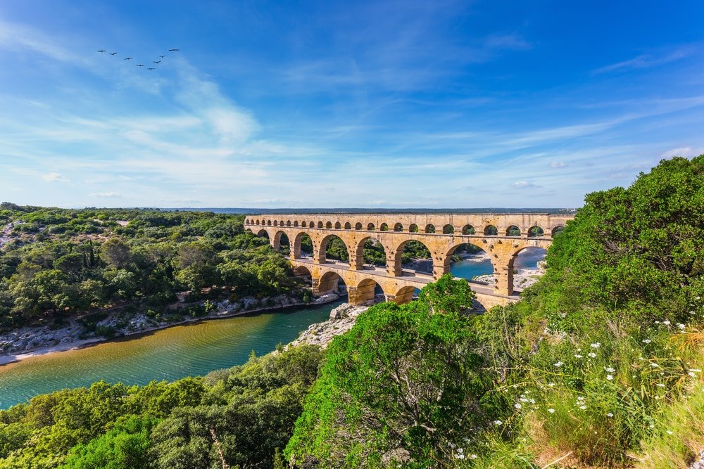 Pont du Gard, vu de la rive droite