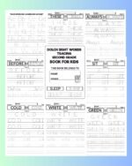 2nd grade sight words worksheet Dolch Sight Words Tracing Book Growth Smiles Happy family