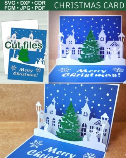 3d Pop-up Christmas Card SVG Template 3D Christmas Cards Family wellness home Smiles