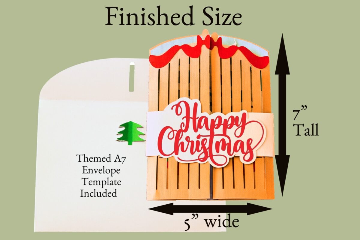 Christmas Gate Card with sizing for CF 3D Christmas cards