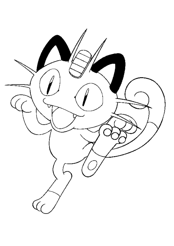 Meowth pokemon coloring page