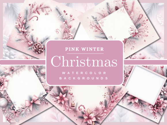 Winter Frames Pink Christmas Backgrounds