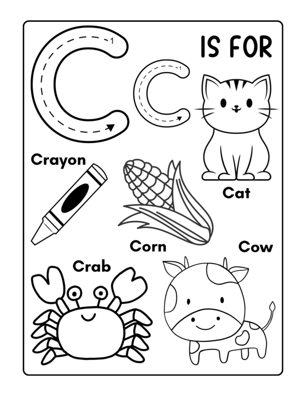 Toddler A to Z Alphabet Coloring Pages 26 p - Paris Papa