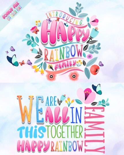 Happy Rainbow Family Font download best Cool Fonts family happines
