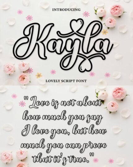 Kayla Outline Font Growth Mindset family happiness