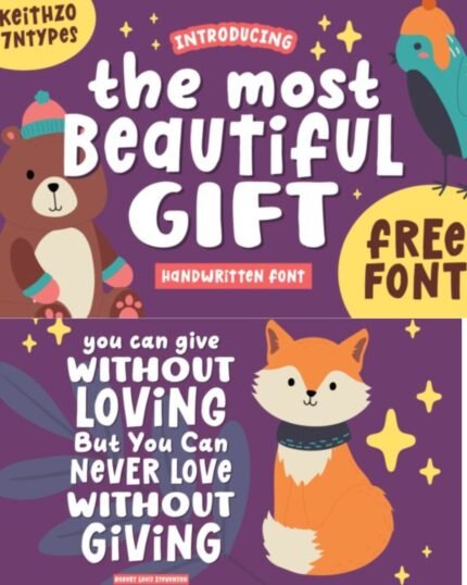 The Most Beautiful Gift Font Elegant Download Growth Mindset family happines