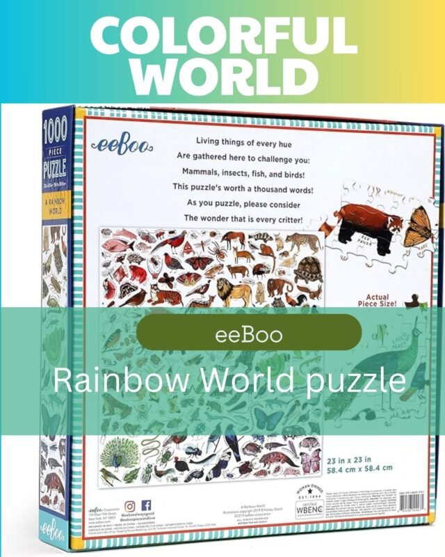 eeBoo Rainbow World Puzzle Growth Mindset family happiness