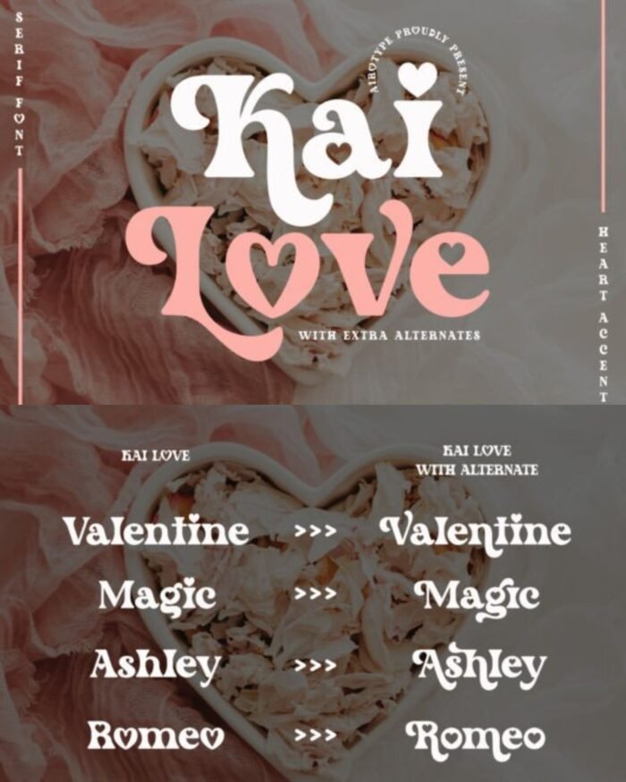 Kai Love font |  Speaks the Language of Love and  Elegance
