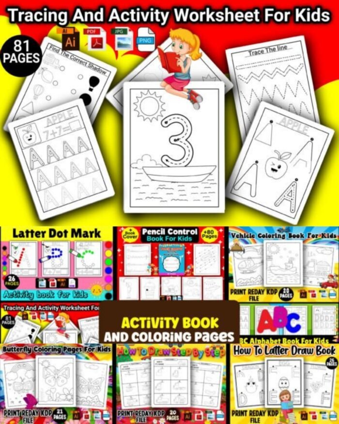 Funny activity books for kids Kindergarden Coloring Pages Printable [ 300  Pages]