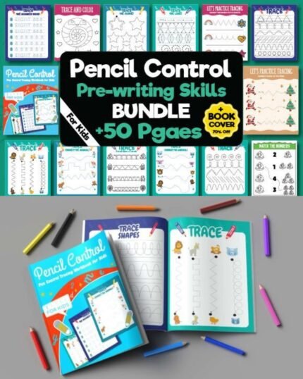 Pencil Control Activity Sheets Tracing Workbook for Kids download best Cool Fonts Growth Mindset family happines