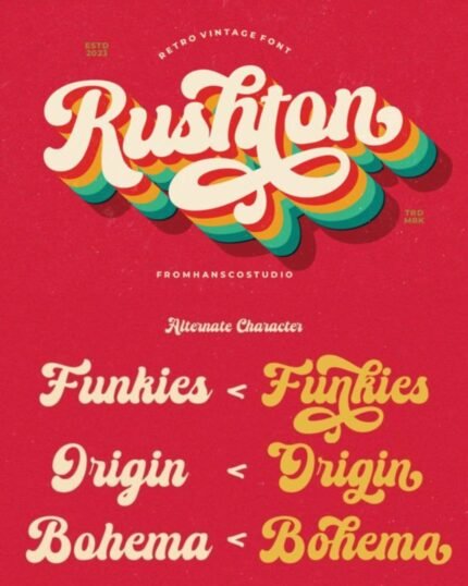 Rushton Font download best Cool Fonts Growth Mindset family happines